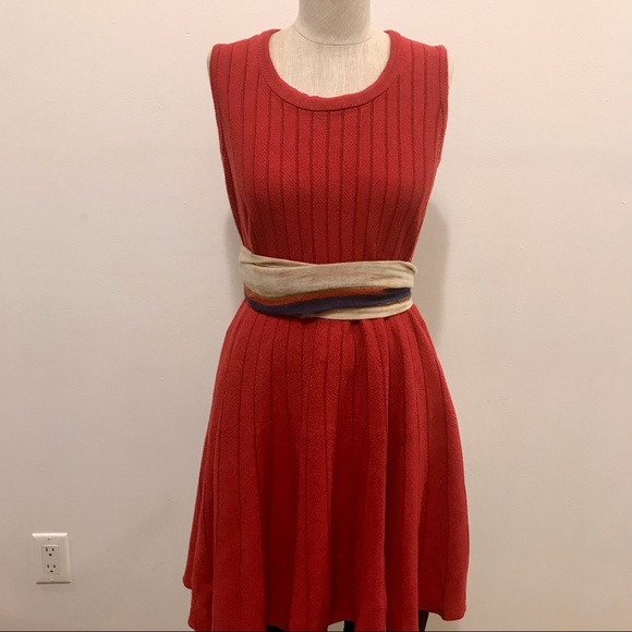 Nic + Zoe red knitwear bodycon flared dress dress. Size M Petite. EUC. - Picture 2 of 9